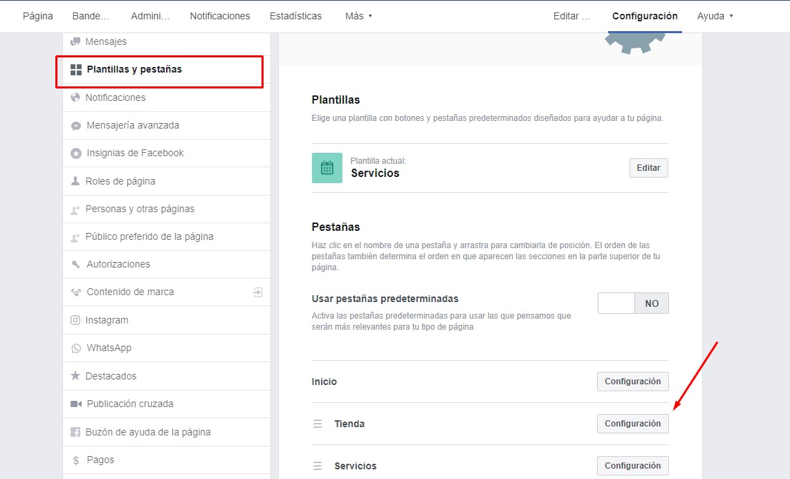 paso 2 configurando tienda facebook