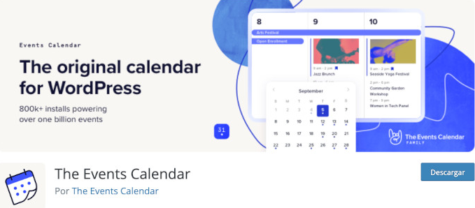 the events calendar